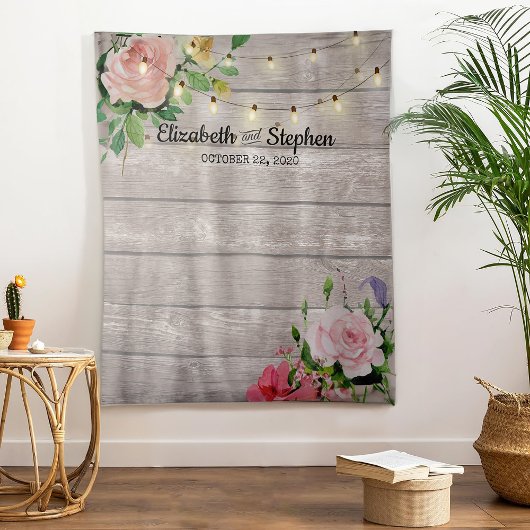 Tenture Fond de toile de fond de fleurs de mariage avec lu