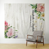 Tenture Fond de toile de fond de fleurs de mariage en bois (En situation (horizontale))