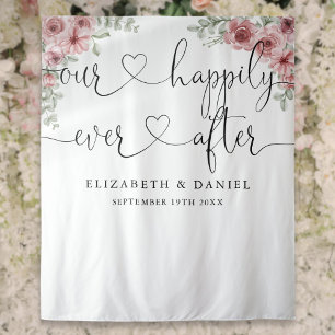 Tenture Fond de toile de fond de mariage avec roses et scr