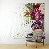 Tenture Fond de toile de fond de mariage floral bordeaux b (En situation (horizontale))