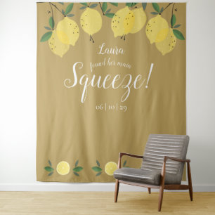 Tenture Fond de toile de fond de mariage Gold Lemons Main