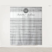 Tenture Fond de toile de fond de mariage - Planches de boi (Devant)