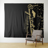 Tenture Fond de toile de fond de remise de diplôme noir et (En situation (horizontale))