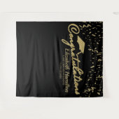 Tenture Fond de toile de fond de remise de diplôme or et n (Devant (Horizontal))