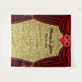 Tenture Fond de toile de fond de rideau rouge or paillette (Devant (Horizontal))