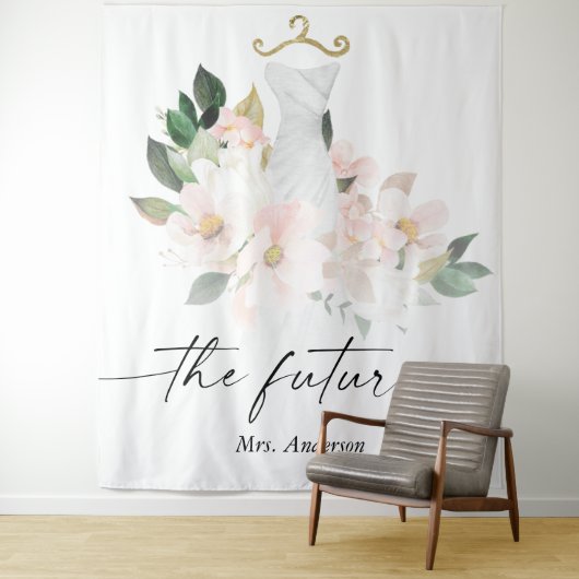 Tenture Fond de toile de fond de shower de mariage floral  (En situation)