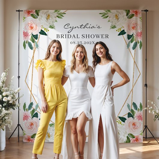 Tenture Fond de toile de fond de shower de mariage géométr