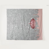 Tenture Fond de toile de fond en argent pailleté avec lèvr (Devant (Horizontal))