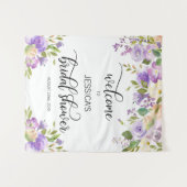 Tenture Fond de toile de fond floral violet de bienvenue p (Devant (Horizontal))