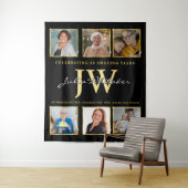 Tenture Fond de toile de fond personnalisé avec initiales (En situation)