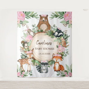 Tenture Fond de toile de fond pour Baby Shower avec des fl
