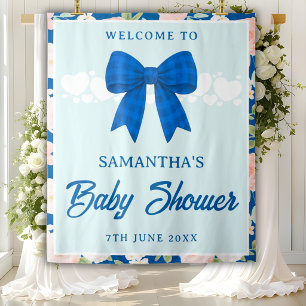 Tenture Fond de toile de fond pour Baby Shower avec noeud
