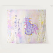 Tenture Fond de toile de fond pour Baby Shower avec un dra (Devant (Horizontal))