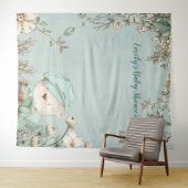Tenture Fond de toile de fond pour Baby Shower avec un our (En situation (horizontale))