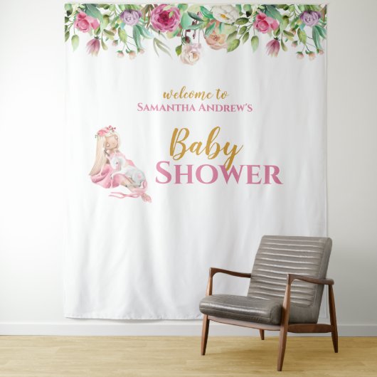 Tenture Fond de toile de fond pour Baby Shower Ballerine & (En situation)