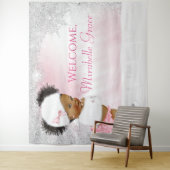 Tenture Fond de toile de fond pour Baby Shower de fille af (En situation)