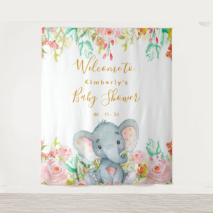Tenture Fond de toile de fond pour Baby Shower éléphant fi