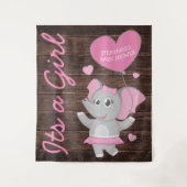 Tenture Fond de toile de fond pour Baby Shower Fille Rose  (Devant)