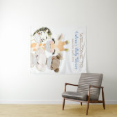 Tenture Fond de toile de fond pour Baby Shower garçon avec (En situation (horizontale))