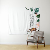 Tenture Fond de toile de fond pour Baby Shower Jungle (En situation (horizontale))
