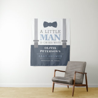 Tenture Fond de toile de fond pour Baby Shower Little Man,