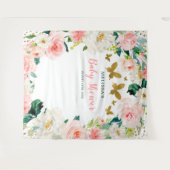 Tenture Fond de toile de fond pour Baby Shower Papillon Fl (Devant (Horizontal))