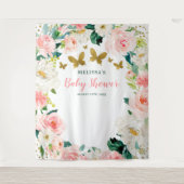 Tenture Fond de toile de fond pour Baby Shower Papillon Fl (Devant)