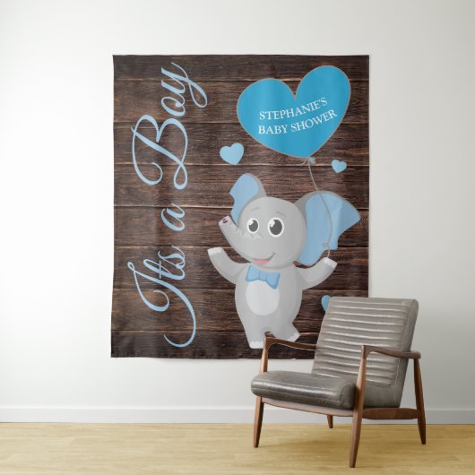 Tenture Fond de toile de fond pour Baby Shower Rustique Bl (En situation)