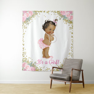 Tenture Fond de toile de fond pour bébé afro-américain pou