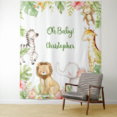 Tenture Fond de toile de fond pour bébé de safari animaux  (En situation)