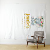 Tenture Fond de toile de fond pour bébé éléphant, accessoi (En situation (horizontale))