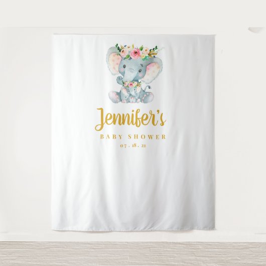 Tenture Fond de toile de fond pour bébé éléphant, accessoi (Devant)