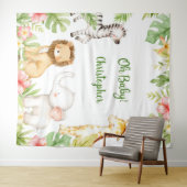 Tenture Fond de toile de fond pour bébé tropical avec anim (En situation (horizontale))