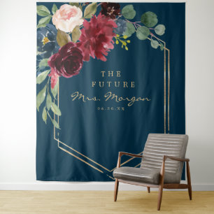 Tenture Fond de toile de fond pour future mariée Navy Bour