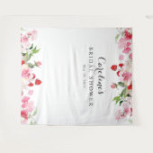 Tenture Fond de toile de fond pour mariage avec roses roug (Devant (Horizontal))