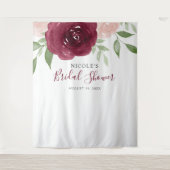 Tenture Fond de toile de mariage floral aquarelle Bourgogn (Devant)