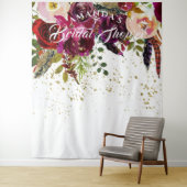 Tenture Fond de toile de mariage floral bordeaux boho auda (En situation)