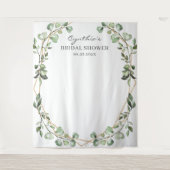 Tenture Fond de toile de mariage géométrique aux feuilles (Devant)