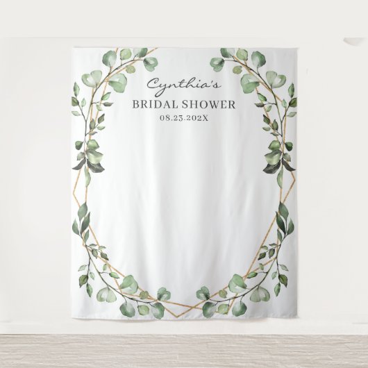 Tenture Fond de toile de mariage géométrique aux feuilles (Devant)