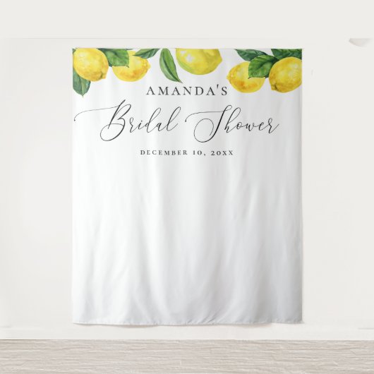 Tenture Fond de toile de mariage Lemon | Citron aquarelle (Devant)
