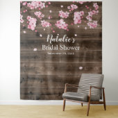 Tenture Fond de toile de mariage rustique à fleurs de ceri (En situation)