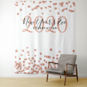 Tenture Fond de toile de Nouvel An Rose Gold Confetti (En situation)
