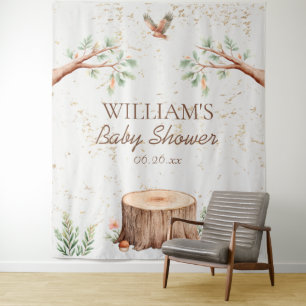 Tenture Fond de toile personnalisé pour Baby Shower Bohème
