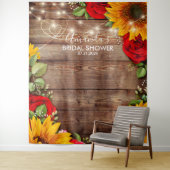 Tenture Fond de toile tournesol et roses - Accessoire de p (En situation)