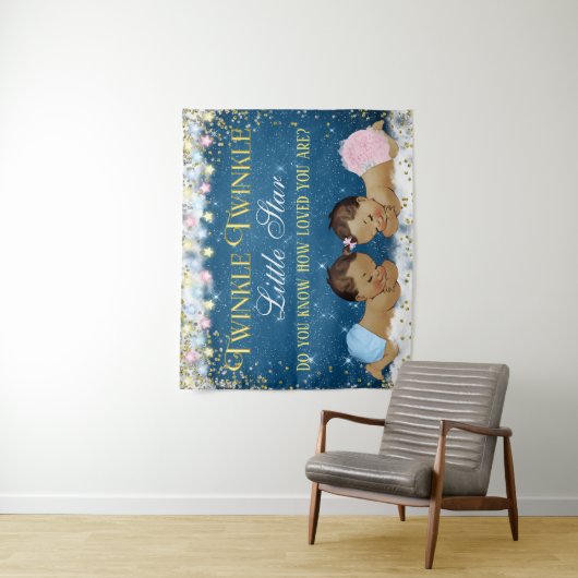 Tenture Fond de toilette bébé Twinkle Twinkle Little Star (En situation)