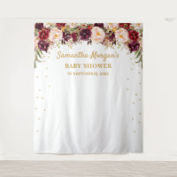 Fond de toilette de bébé floral bordeaux marsala b