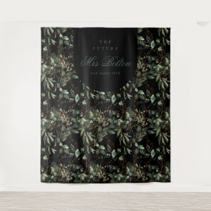Tenture Fond de toilette de mariage bohème à l'eucalyptus