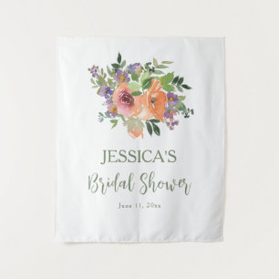 Tenture Fond de toilette de mariage floral orange élégant