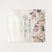 Tenture Fond de toilette de mariage floral rose pastel (Devant (Horizontal))