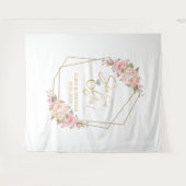 Tenture Fond de toilette de mariage rose floral (Devant (Horizontal))